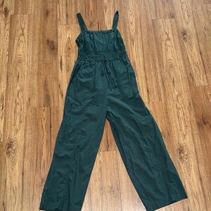 Women’s Forest Green Wide-Leg Jumpsuit